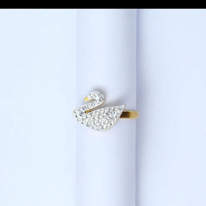 White Swan Adjustable Ring