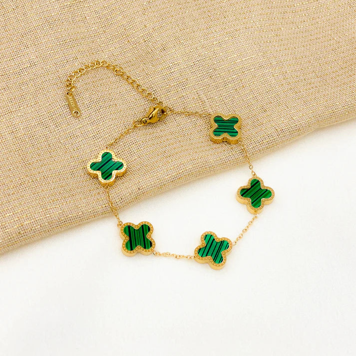 Four Leaf Clover Bracelet - Green