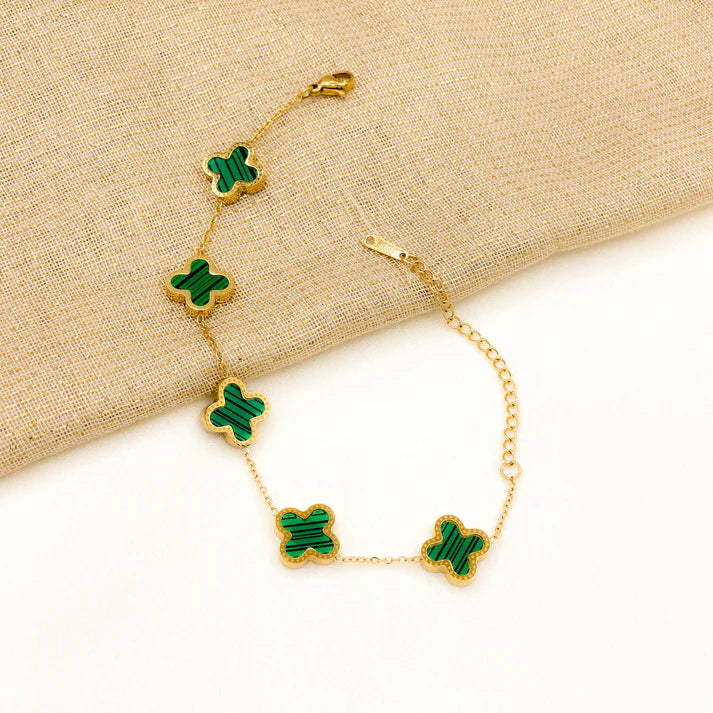 Four Leaf Clover Bracelet - Green